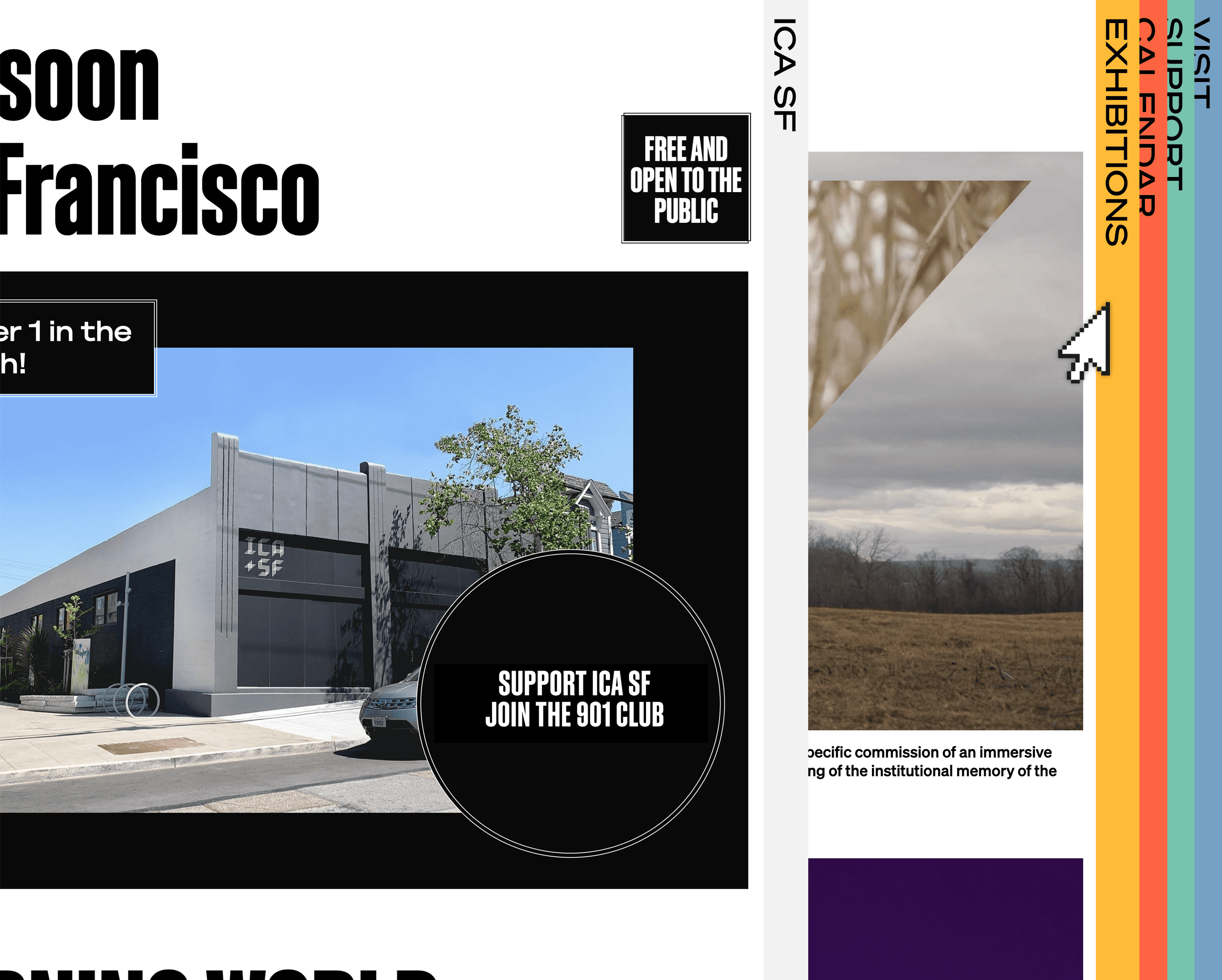 homepage of icasf showing the navigation.