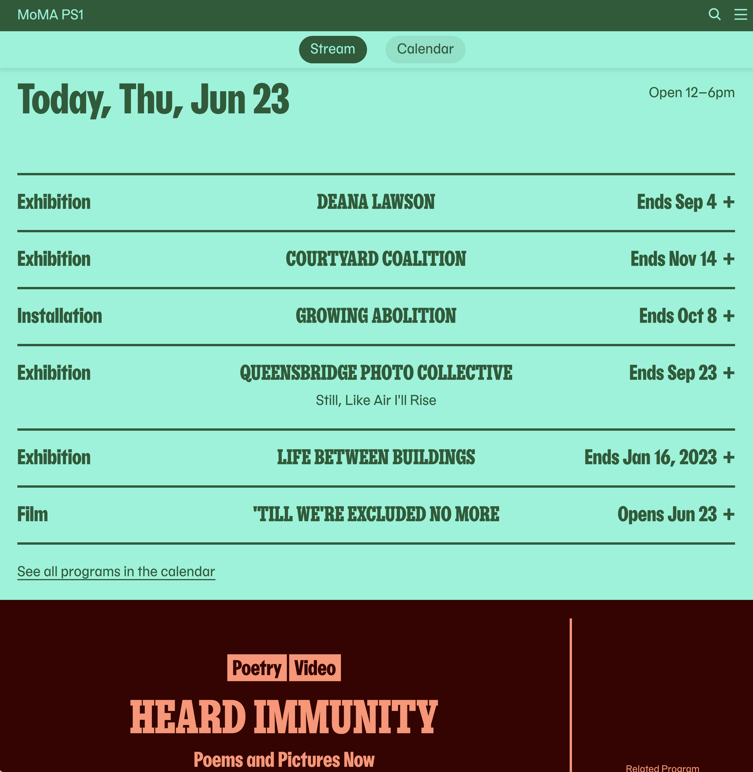 MoMA PS1—Today program
