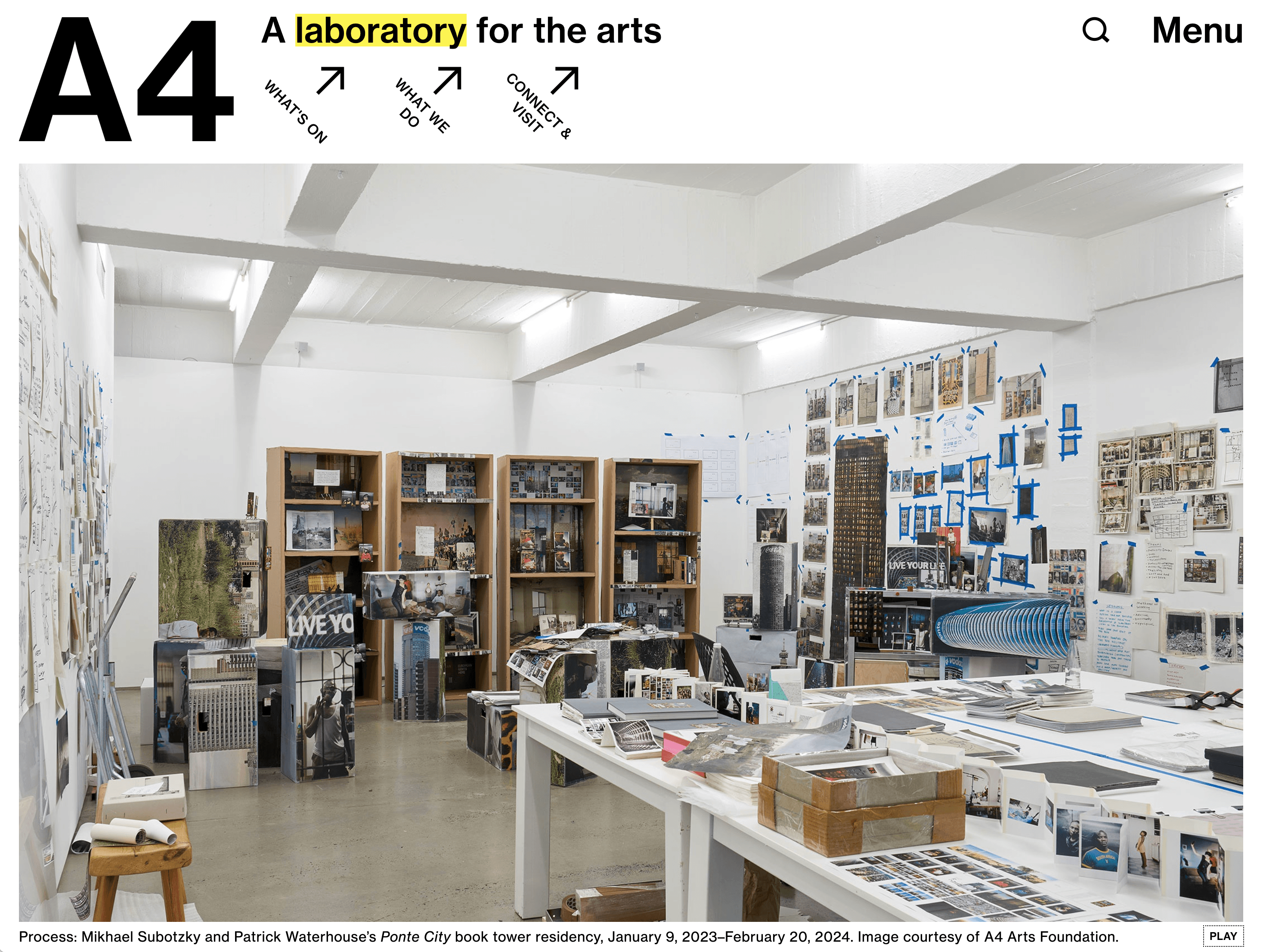 A4 Arts Foundation homepage